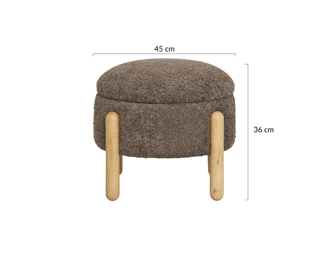 Pouf en tissu bouclette Rosie