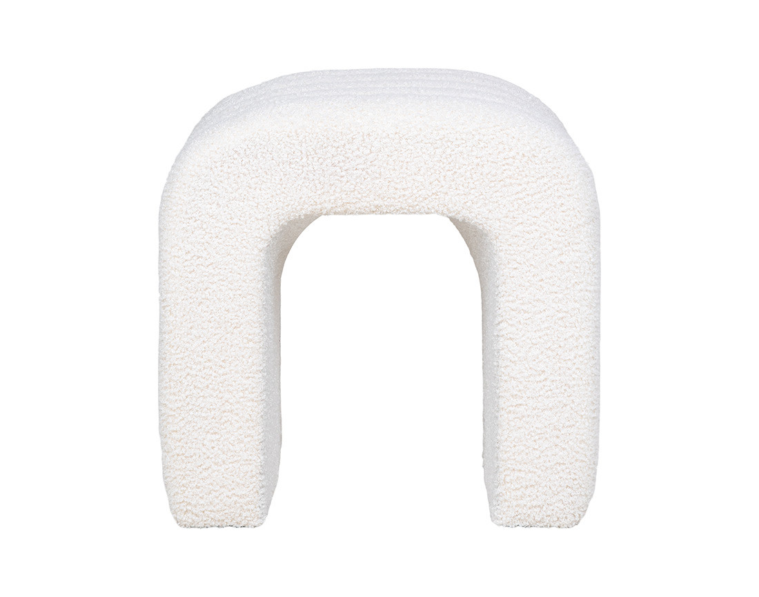Pouf en tissu bouclette Kenta