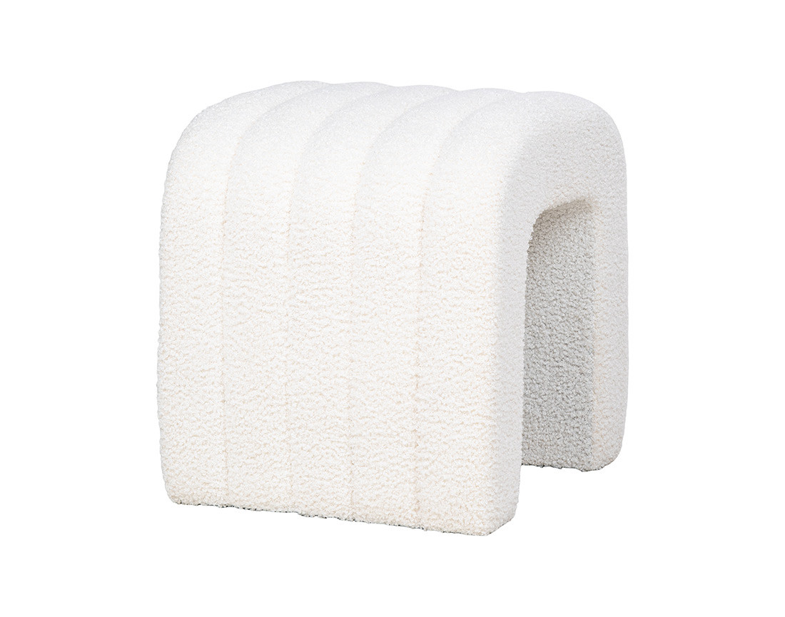 Pouf en tissu bouclette Kenta