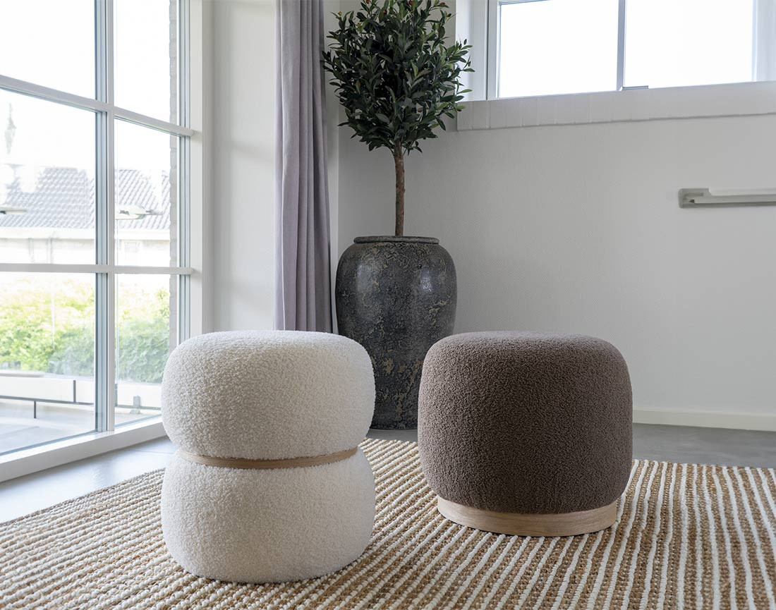 Pouf en tissu bouclette Kasia