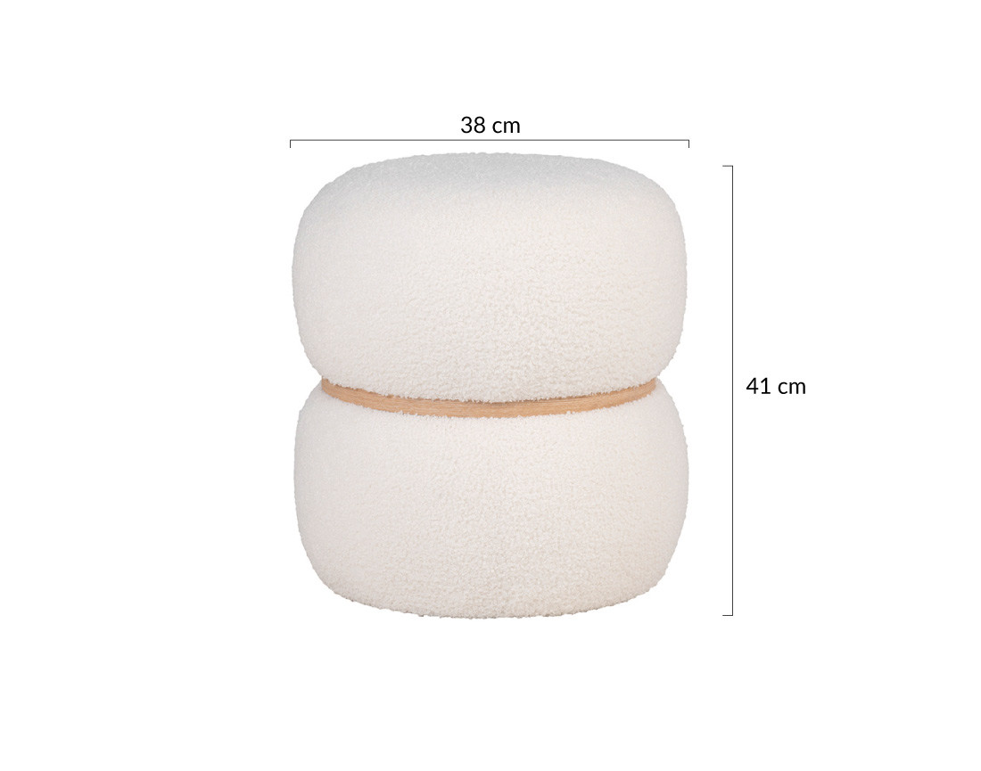 Pouf en tissu bouclette Sataya