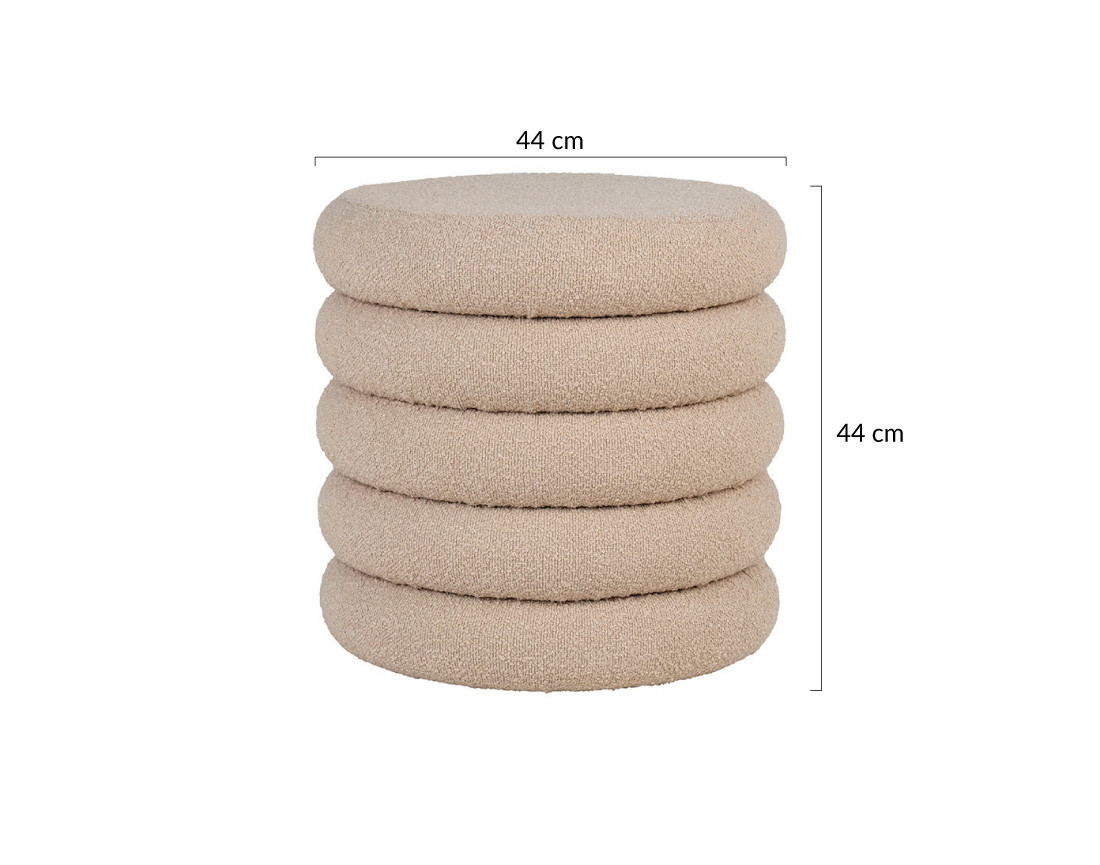 Pouf en tissu bouclette Marely
