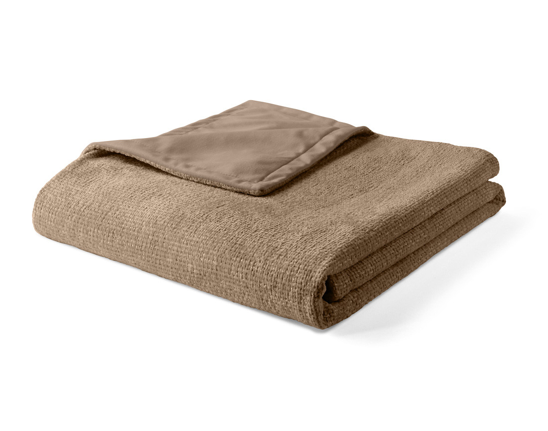 Plaid 200x140 cm en velours texturé et velours Paolo