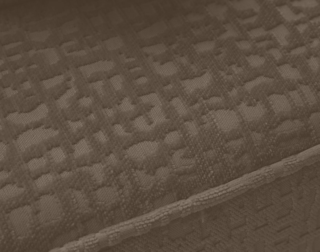 Canapé panoramique en U convertible avec coffre en tissu velours relief Topaze