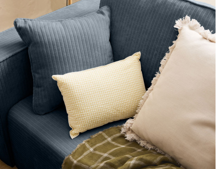 Canapé 3 places convertible avec coffre en velours côtelé plat Topaze