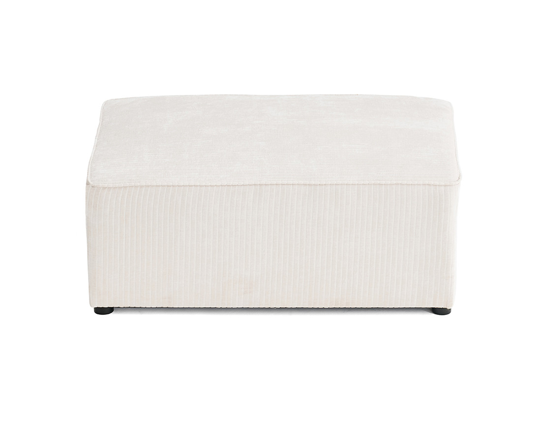 Pouf en velours côtelé plat Topaze