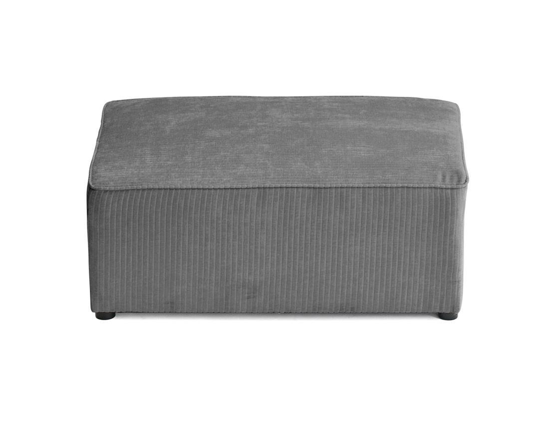 Pouf en velours côtelé plat Topaze