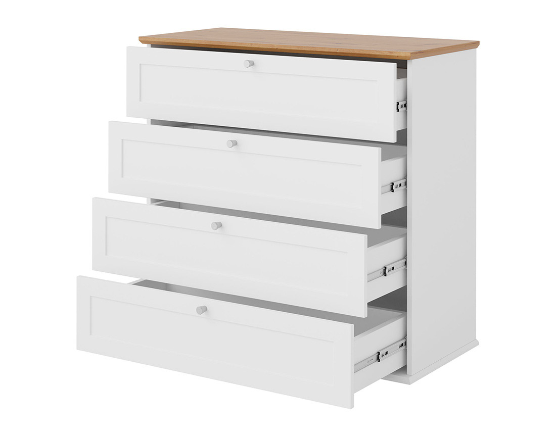 Commode bois et blanc 92 cm Francesco