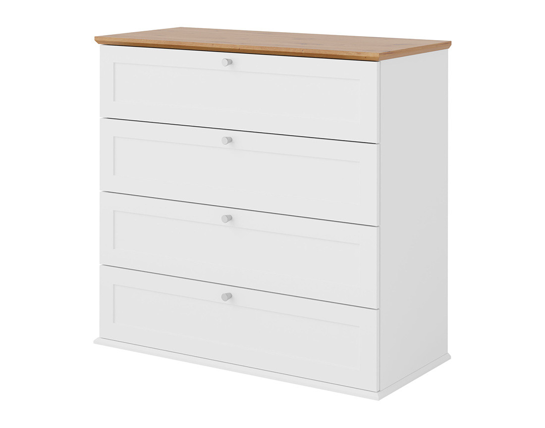 Commode bois et blanc 92 cm Francesco