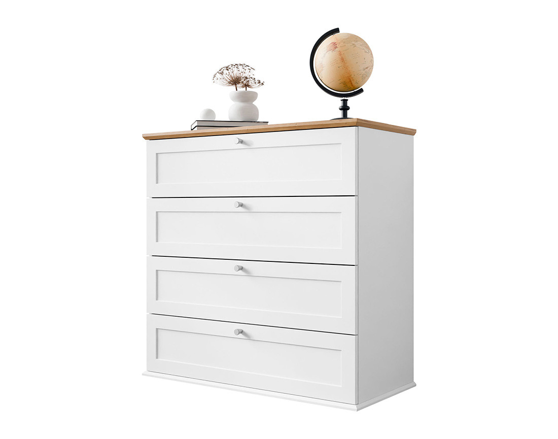 Commode bois et blanc 92 cm Francesco
