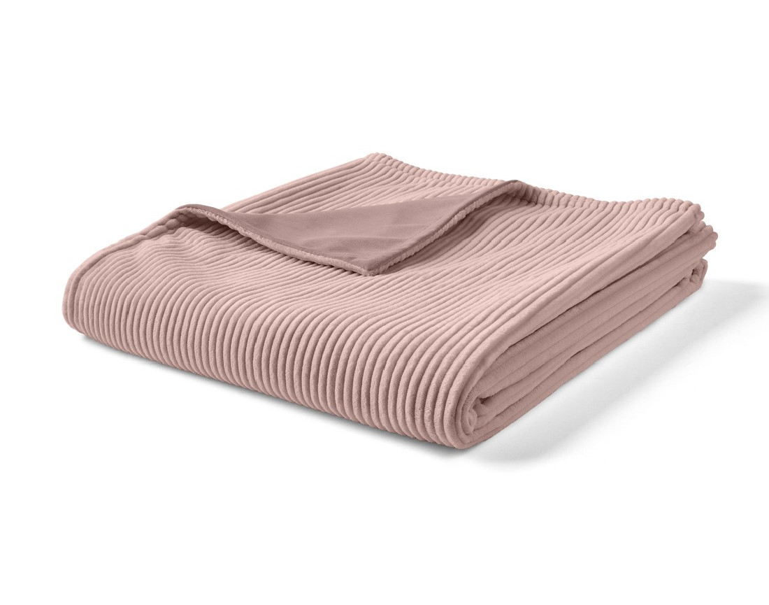 Plaid 200x140 cm en velours côtelé et velours Palerma