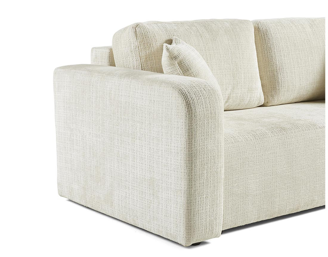 Canapé droit 2 places en velours texturé Miro