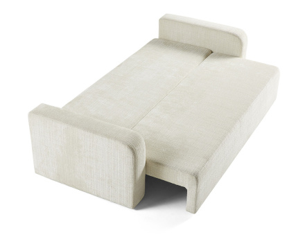 Canapé droit 3 places convertible avec coffre en velours texturé Miro