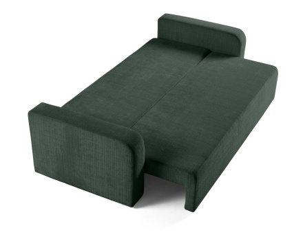 Canapé droit 3 places convertible avec coffre en velours texturé Miro