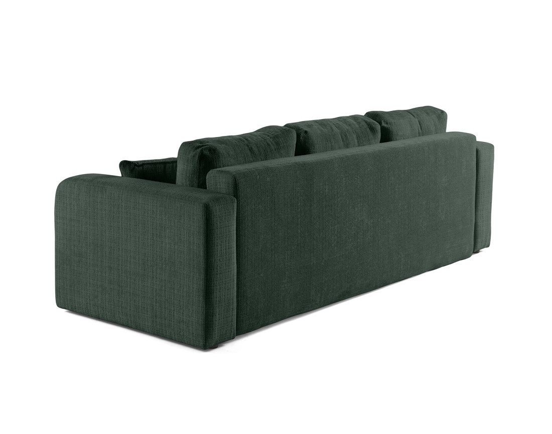Canapé droit 3 places convertible avec coffre en velours texturé Miro