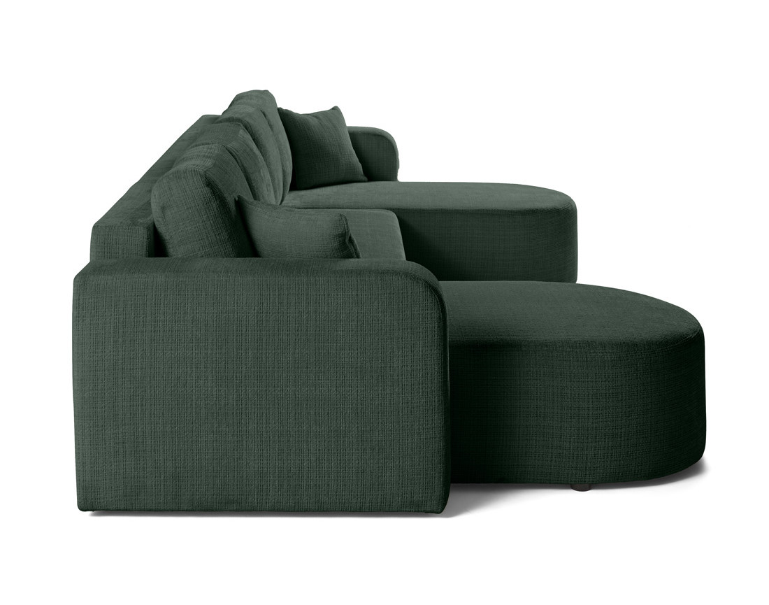 Canapé panoramique convertible avec coffre en velours texturé Miro