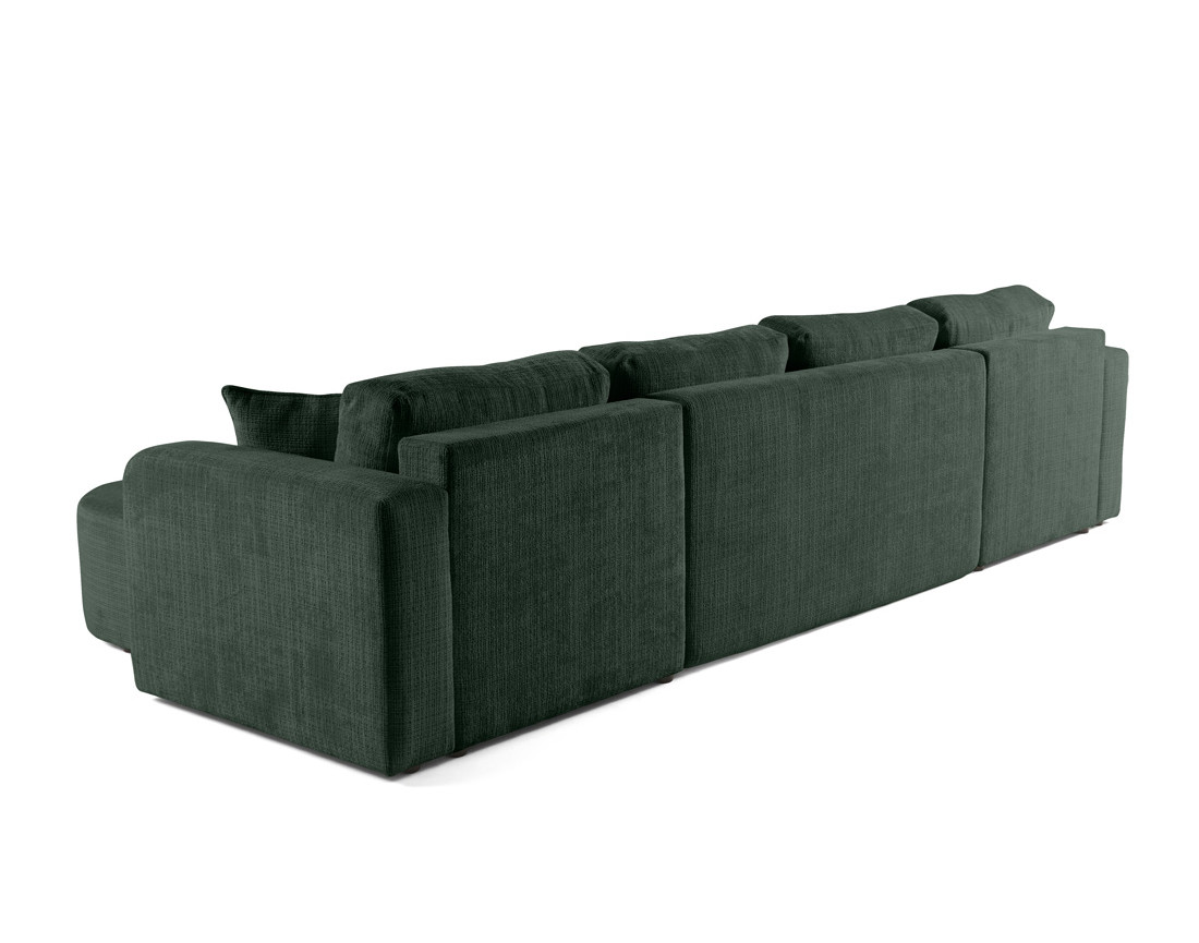 Canapé panoramique convertible avec coffre en velours texturé Miro