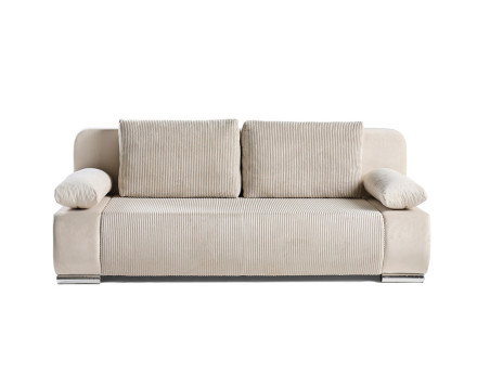 Canapé 3 places convertible avec coffre en velours et velours côtelé Elio