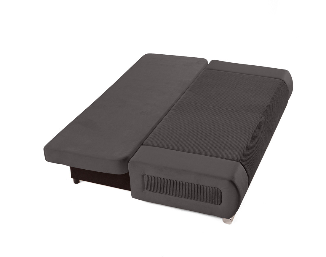 Canapé 3 places convertible avec coffre en velours et velours côtelé Elio