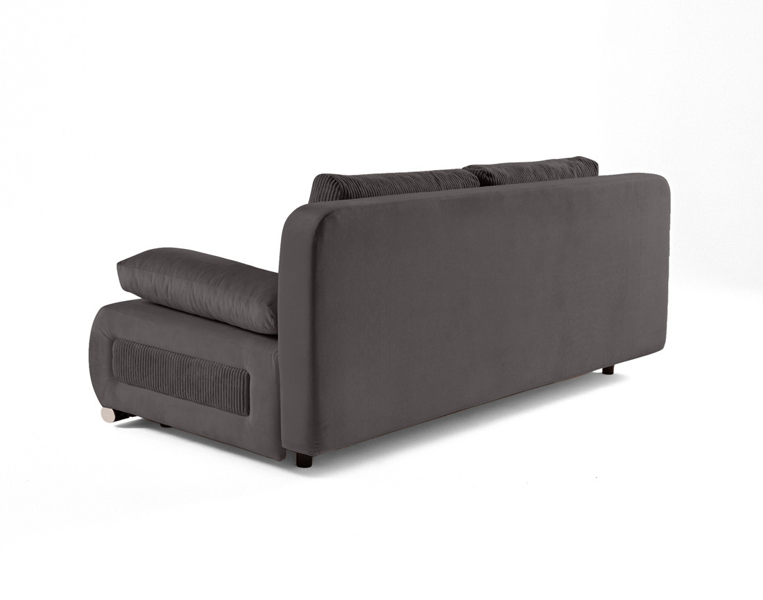 Canapé 3 places convertible avec coffre en velours et velours côtelé Elio