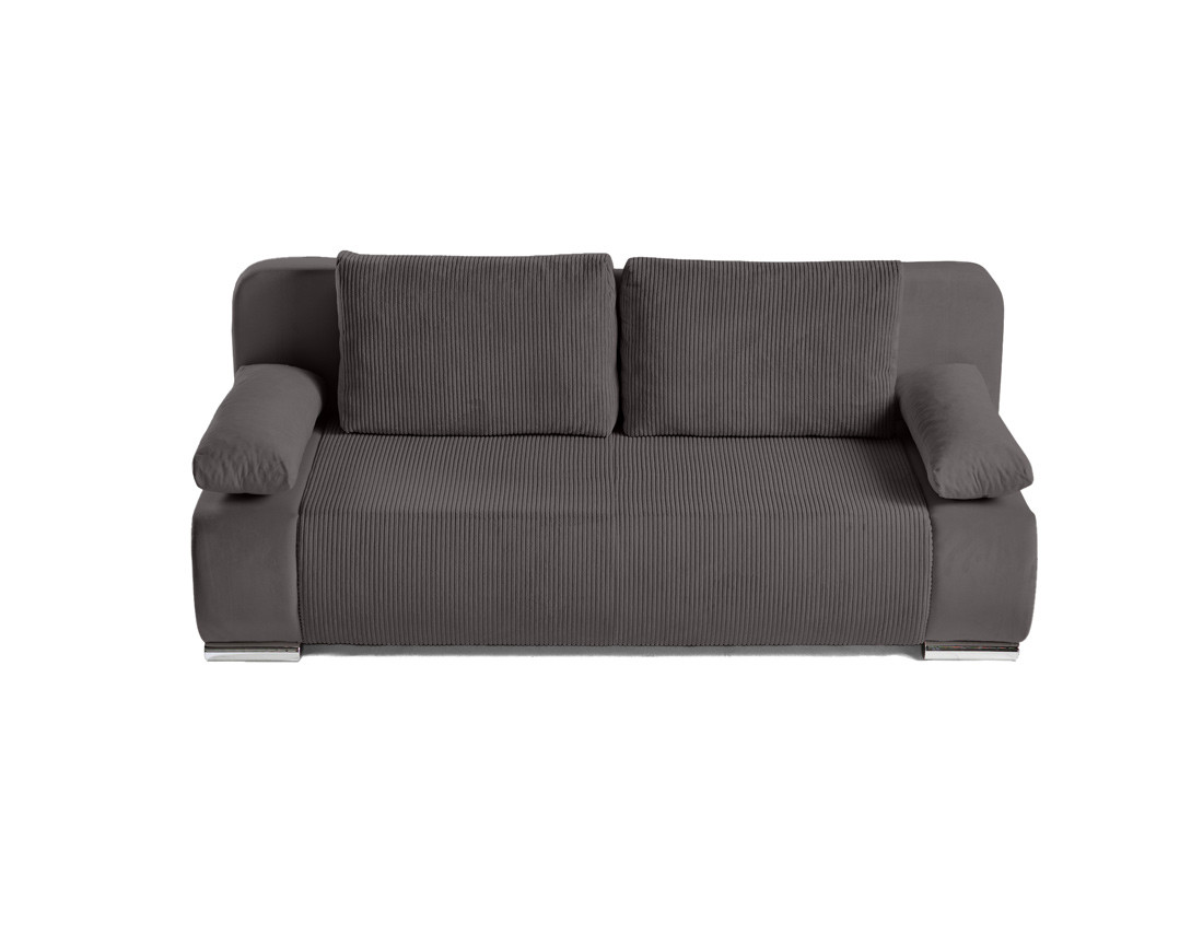 Canapé 3 places convertible avec coffre en velours et velours côtelé Elio