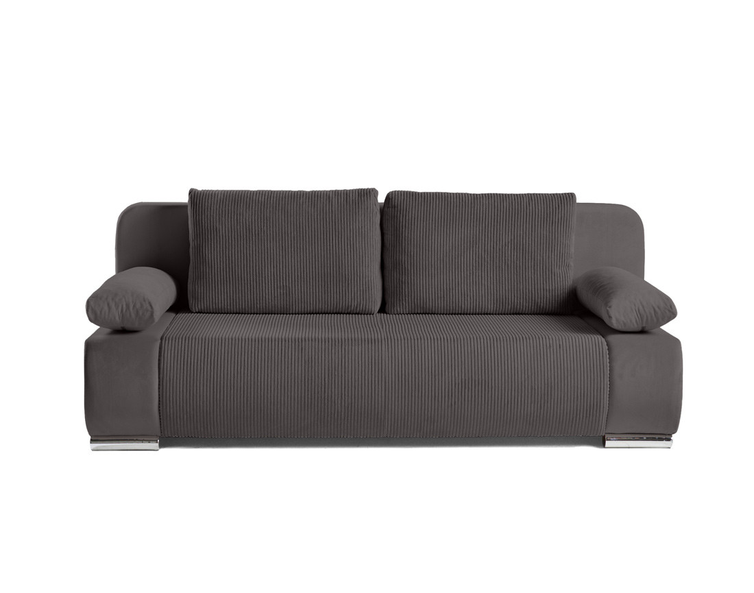 Canapé 3 places convertible avec coffre en velours et velours côtelé Elio