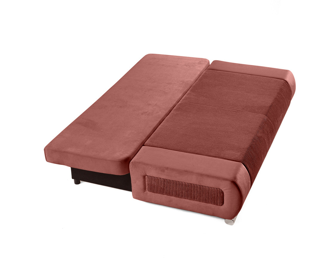 Canapé 3 places convertible avec coffre en velours et velours côtelé Elio