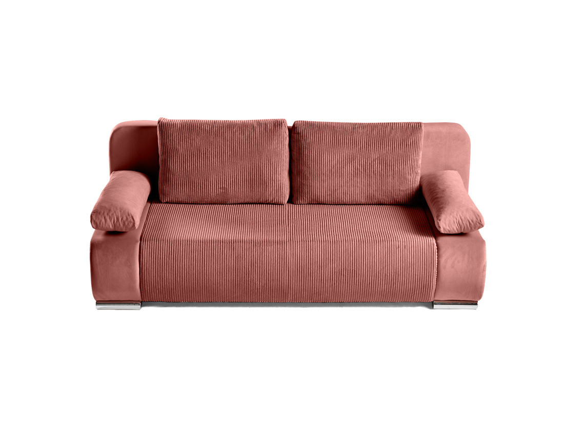 Canapé 3 places convertible avec coffre en velours et velours côtelé Elio