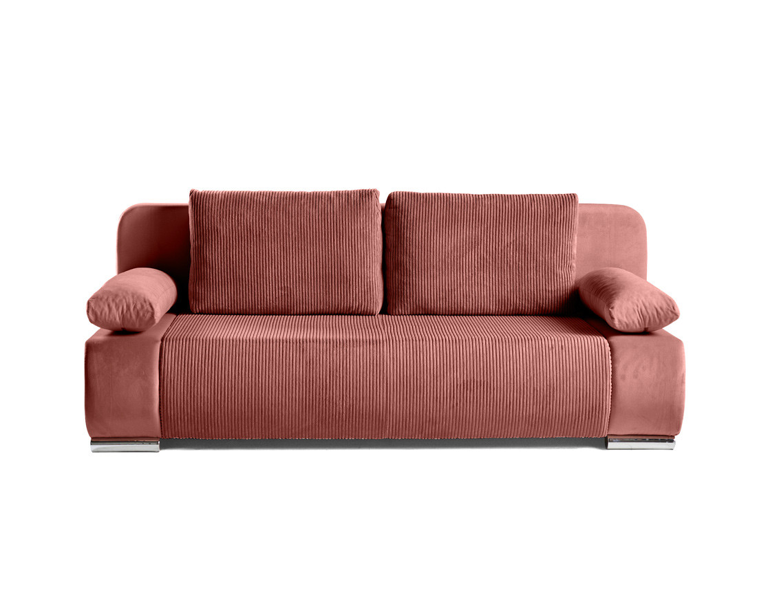 Canapé 3 places convertible avec coffre en velours et velours côtelé Elio