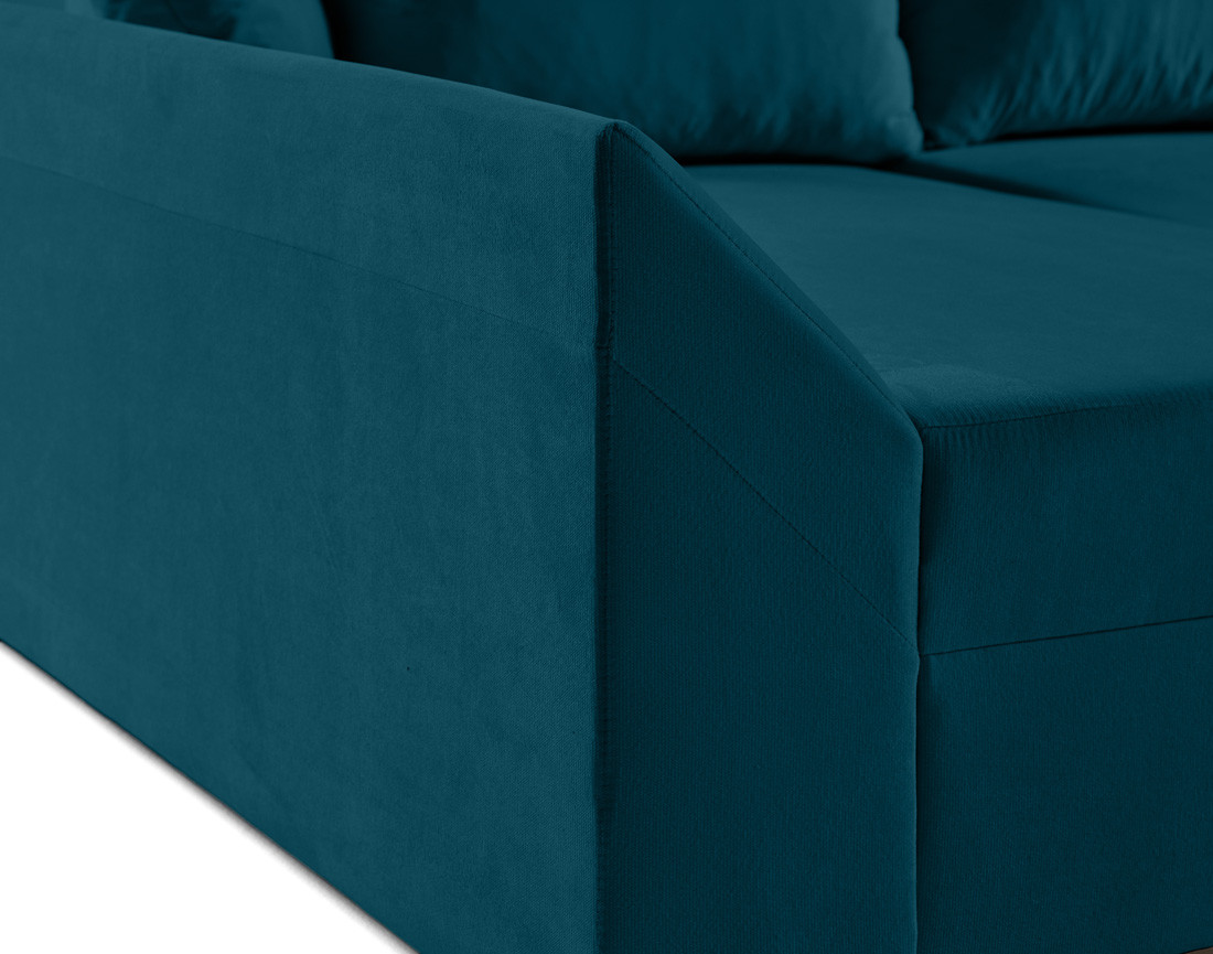 Canapé panoramique en U 7 places convertible avec coffre en velours Mike