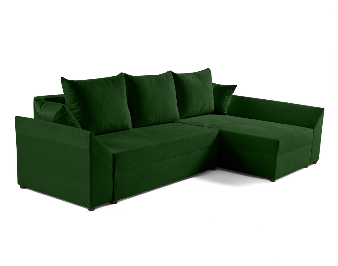 Canapé d'angle réversible 4 places convertible avec coffre en velours Mike