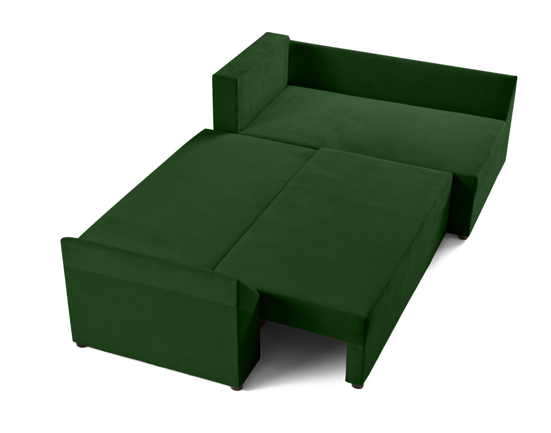 Canapé d'angle réversible 4 places convertible avec coffre en velours Mike