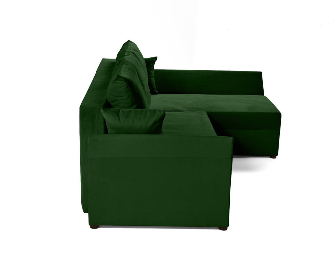 Canapé d'angle réversible 4 places convertible avec coffre en velours Mike