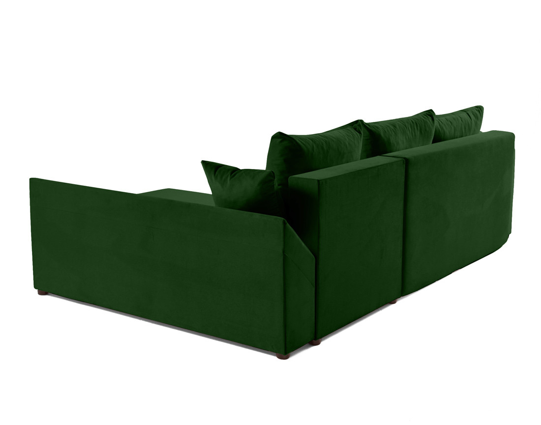 Canapé d'angle réversible 4 places convertible avec coffre en velours Mike