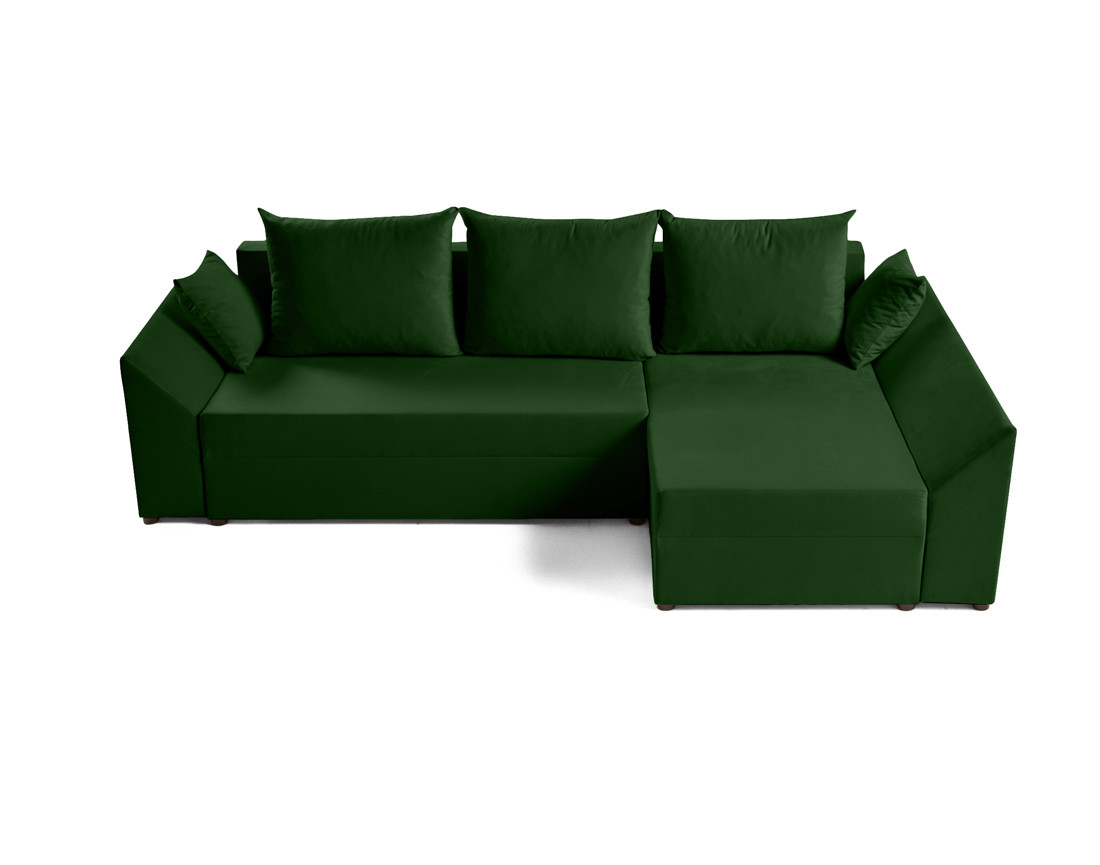 Canapé d'angle réversible 4 places convertible avec coffre en velours Mike