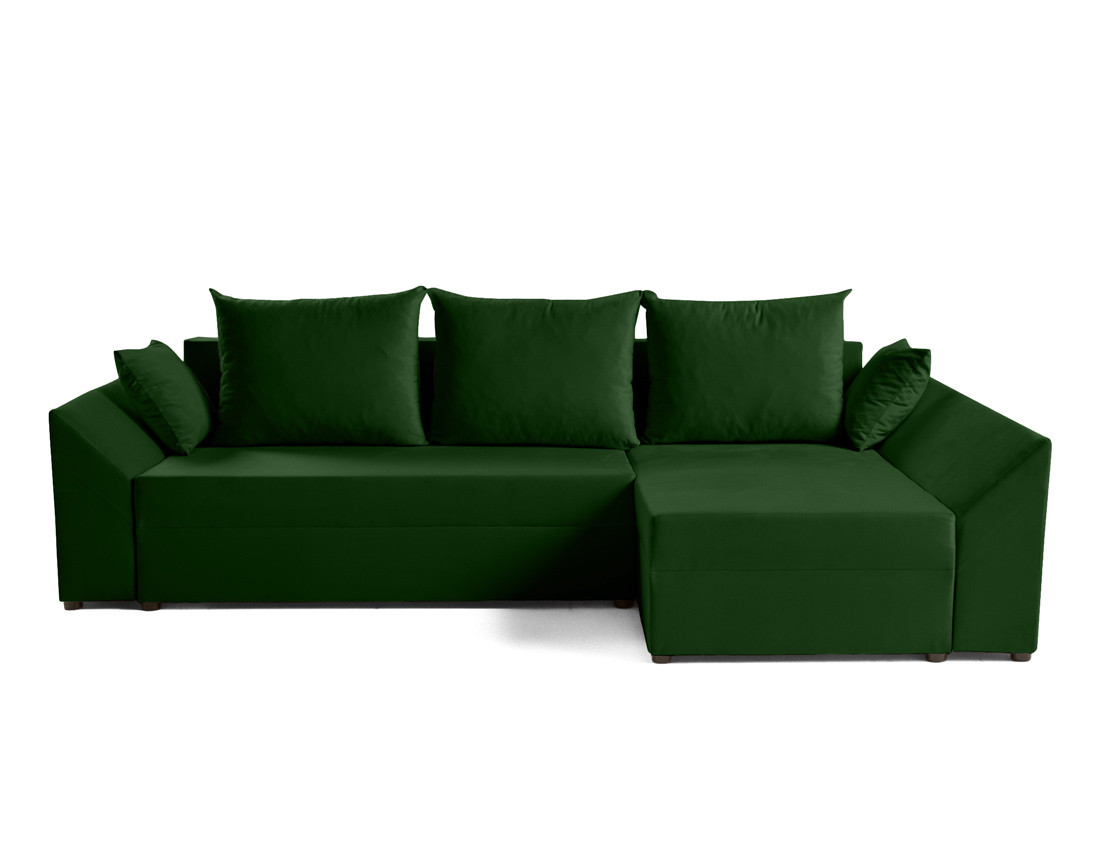 Canapé d'angle réversible 4 places convertible avec coffre en velours Mike