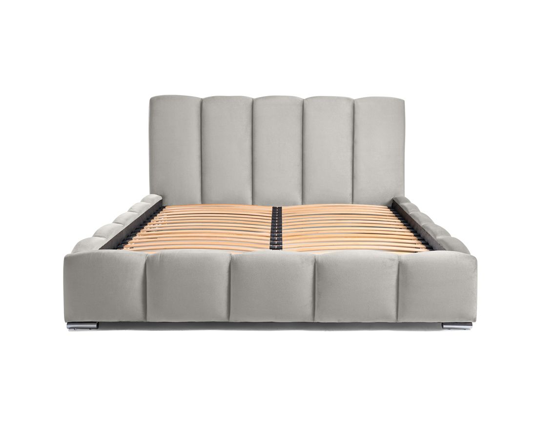 Torreon - lit coffre - 140x200 - sommier inclus - en velours Bestmobilier