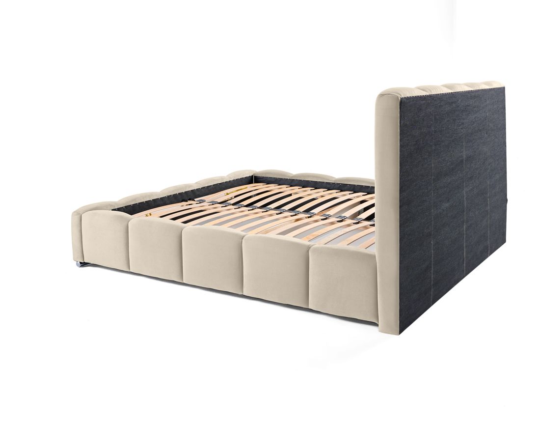 Torreon - lit coffre - 160x200 - sommier inclus - en velours Bestmobilier