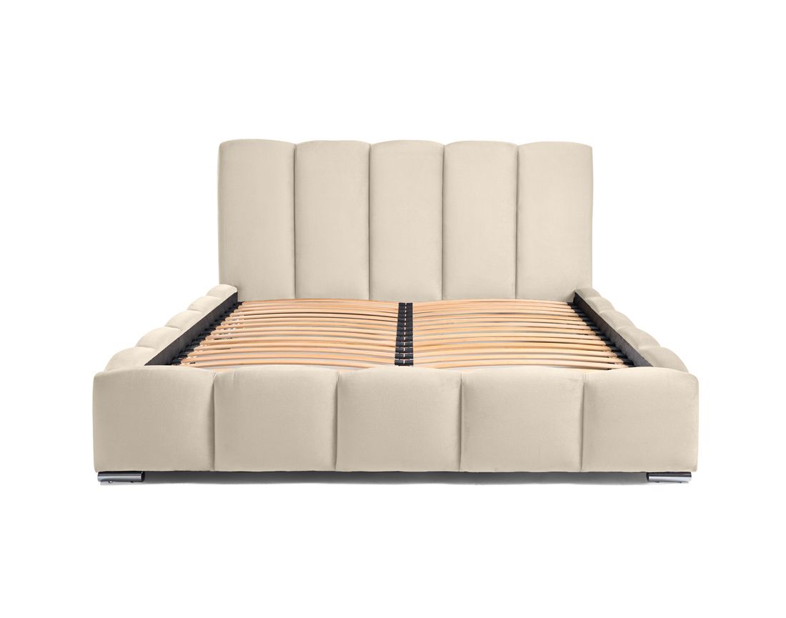 Torreon - lit coffre - 160x200 - sommier inclus - en velours Bestmobilier