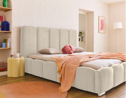 Torreon - lit coffre - 160x200 - sommier inclus - en velours Bestmobilier