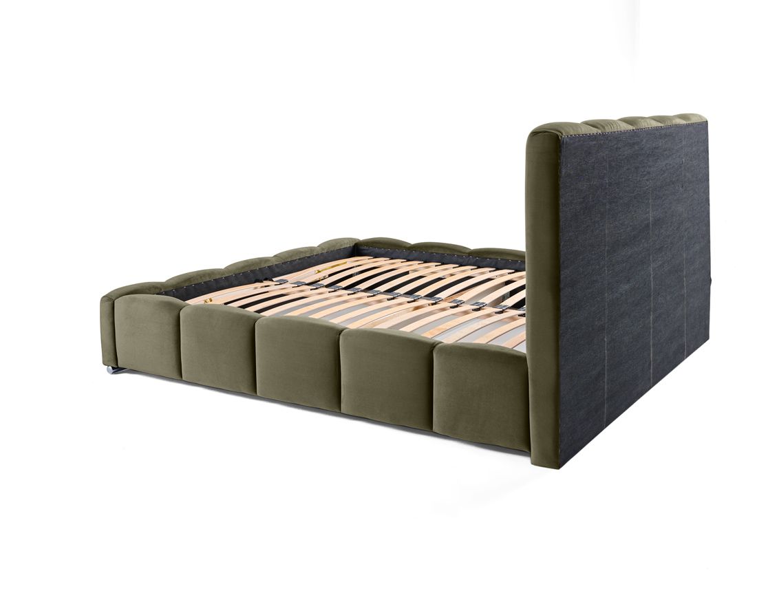 Torreon - lit coffre - 180x200 - sommier inclus - en velours Bestmobilier