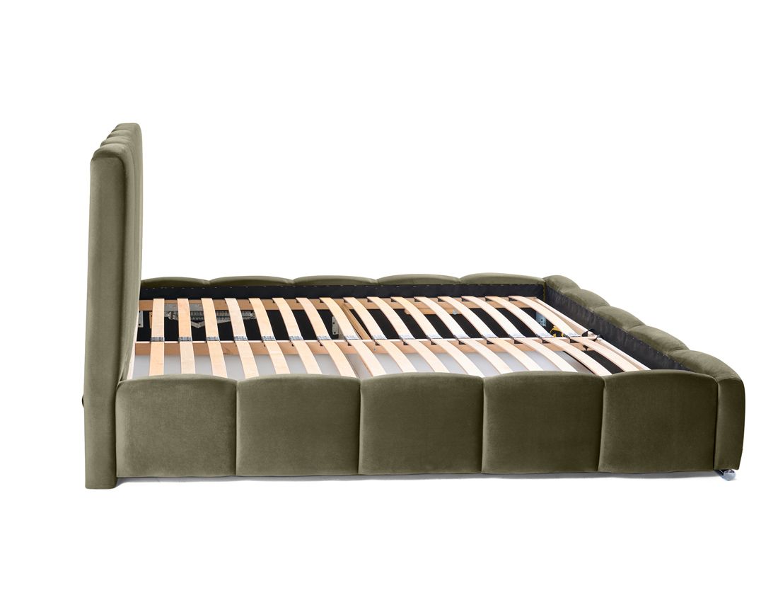 Torreon - lit coffre - 180x200 - sommier inclus - en velours Bestmobilier