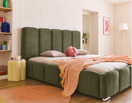 Torreon - lit coffre - 180x200 - sommier inclus - en velours Bestmobilier