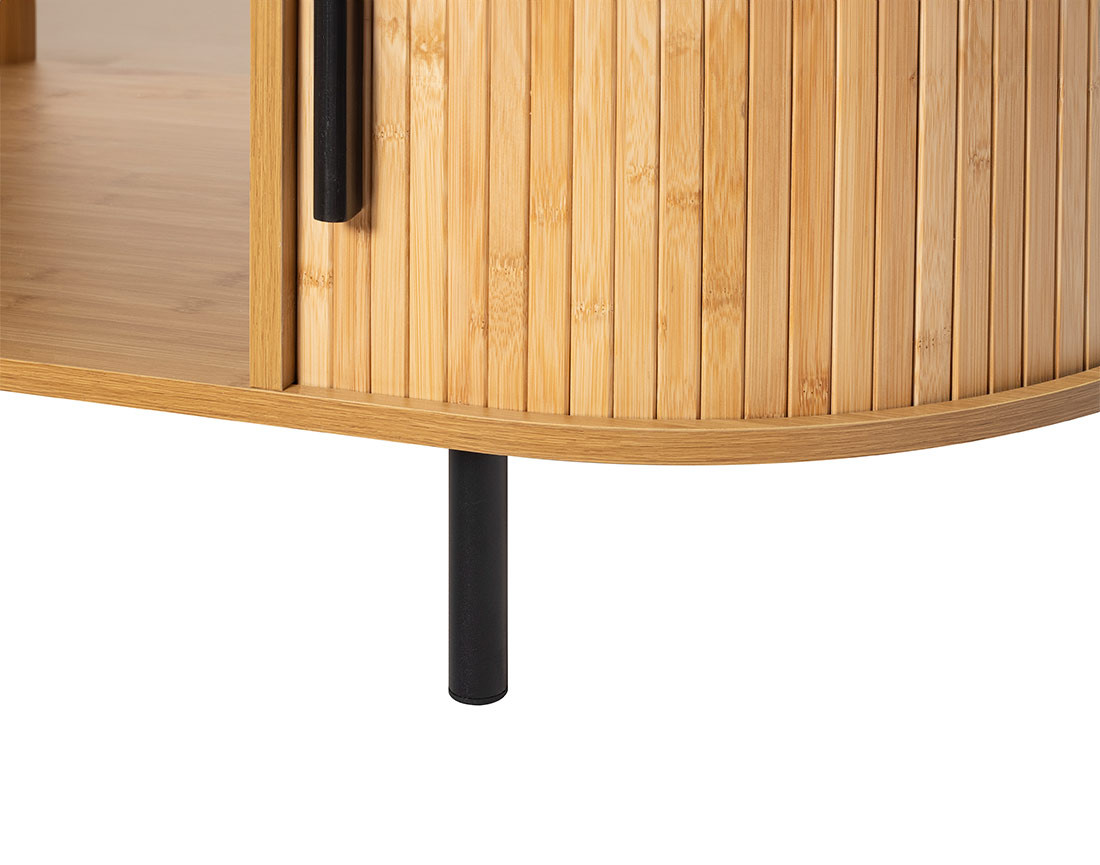 Table basse bambou 2 portes et 1 niche 120 cm Kofu