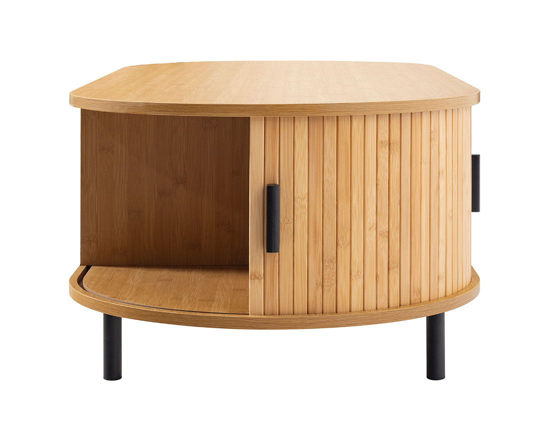 Table basse bambou 2 portes et 1 niche 120 cm Kofu