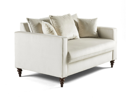 Canapé droit 2 places en velours Flamingo