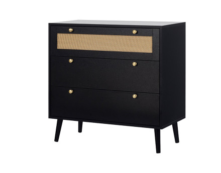 Commode noir et cannage 80 cm Goto