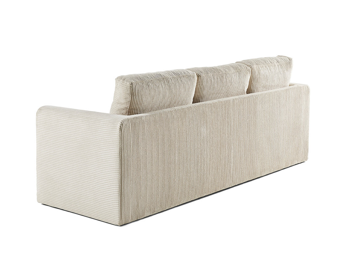 Canapé 3 places convertible déplimousse en velours côtelé Marilia