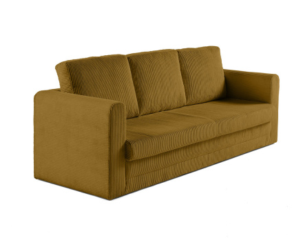 Canapé 3 places convertible déplimousse en velours côtelé Marilia