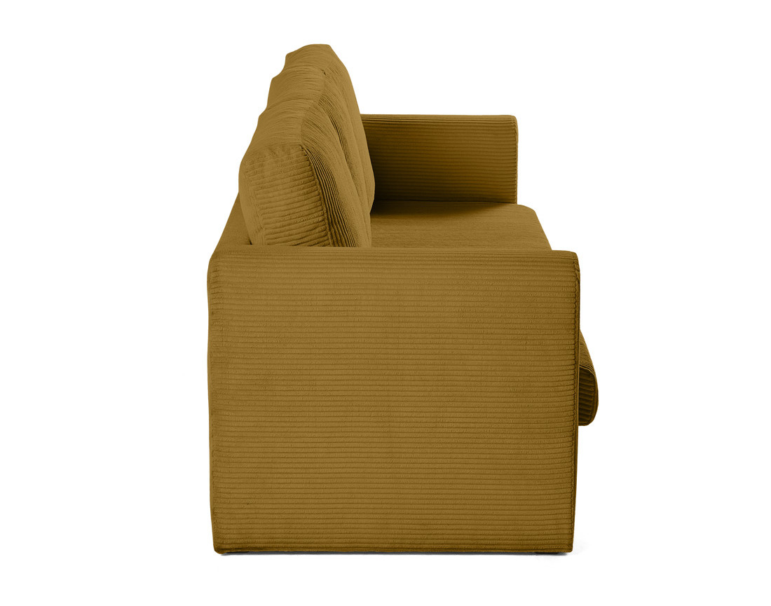 Canapé 3 places convertible déplimousse en velours côtelé Marilia